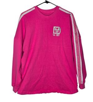 Disney Parks Imagination Pink & Silver Spirit Jersey Sweatshirt Women's Medium